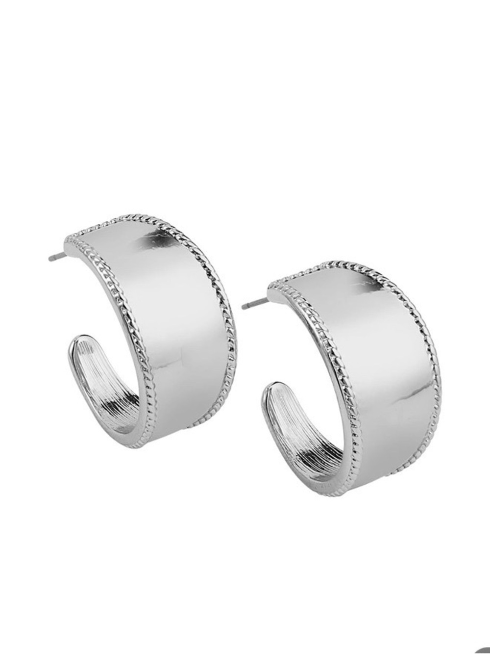 Park Land “Orbit” Silver Wide Hoop Earrings - Women Jewelry